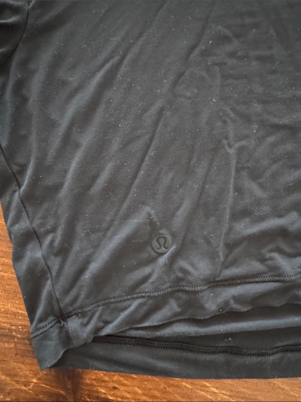 EUC lululemon Modal Relaxed-Fit Cropped Short-Sleeve Shirt Black 8 - Picture 3 of 5